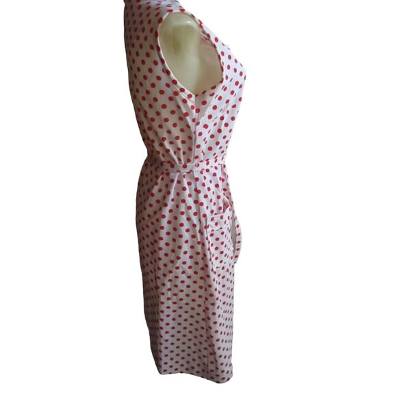 Vintage Women's Dress 8/10 Polka Dot 1970's Flutterbye Stretch Polyester Disco - Picture 3 of 7